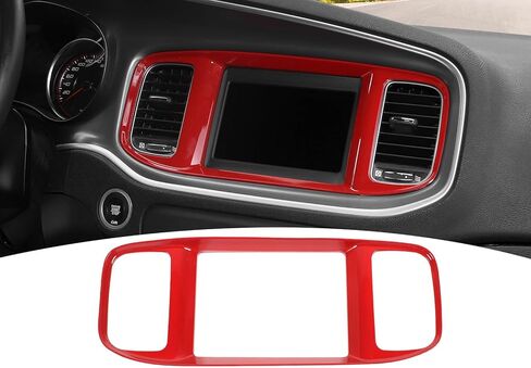 for Charger Center Dash Radio Screen Cover Trim for Dodge Charger 2015-2023 Red Interior Accessories 1pc in Saudi Arabia