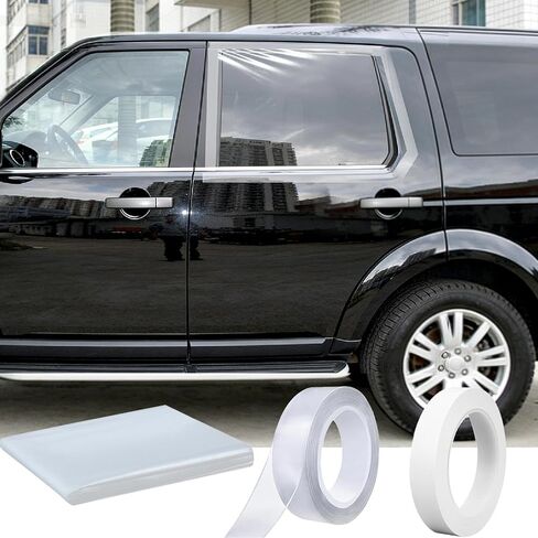 غطاء نافذة السيارة المؤقتة للزجاج المكسور، 78.7x39.4 بوصة فيلم بلاستيكي مقاوم للماء وأدوات إصلاح لإصلاحات الطوارئ لنافذة السيارة المكسورة، مجموعة استبدال مؤقتة لزجاج السيارات مع شريط مزدوج الجوانب in Kuwait