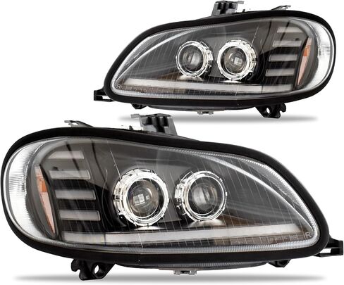 Projector LED Headlights with Sequential Turn Signals Compatible with 2003-2024 Freightliner M2 LED Headlamps Freightliner M2 100 106 112 Head Lights in Saudi Arabia