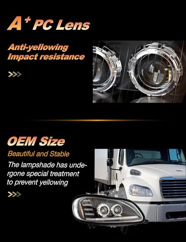 Projector LED Headlights with Sequential Turn Signals Compatible with 2003-2024 Freightliner M2 LED Headlamps Freightliner M2 100 106 112 Head Lights in Saudi Arabia