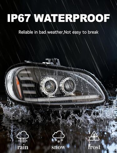 Projector LED Headlights with Sequential Turn Signals Compatible with 2003-2024 Freightliner M2 LED Headlamps Freightliner M2 100 106 112 Head Lights in Saudi Arabia