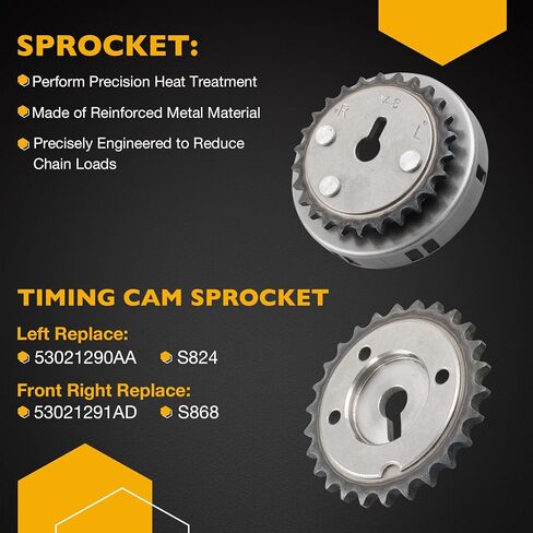 مجموعة سلسلة توقيت المحرك 3.7 مع VVT-Sprockets، متوافقة مع 2004-2012 دودج دورانجو جيب كوماندر ميتسوبيشي رام 1500، يستبدل C393 53020680، يناسب محرك 3.7L 226CID V6 SOHC in Saudi Arabia