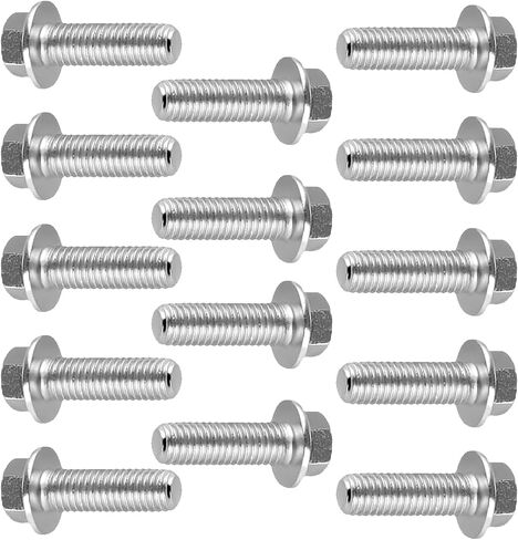 14 PCS Differential Cover Bolts, M8 1.25 x 20mm Differential Cover Hex Screw Set, 304 Stainless Steel Flange Bolts, Fit for Sealing, Gears and Lubricating Fluid (Silver) in Kuwait