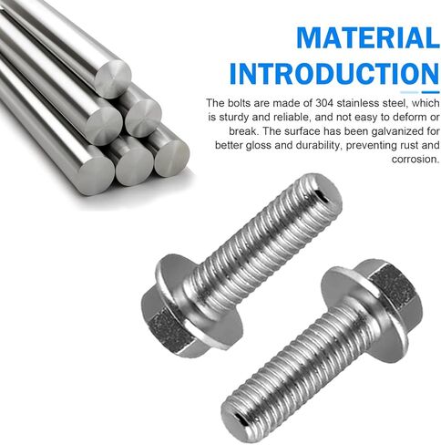 14 PCS Differential Cover Bolts, M8 1.25 x 20mm Differential Cover Hex Screw Set, 304 Stainless Steel Flange Bolts, Fit for Sealing, Gears and Lubricating Fluid (Silver) in Kuwait