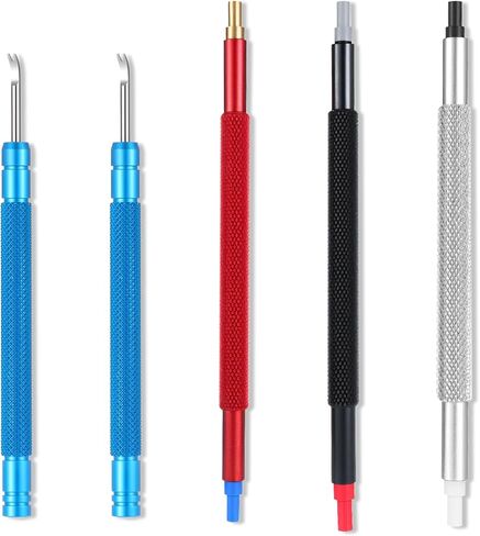 5 PCS Watch Hand Setting Tool, Stainless Steel Watch Hands Repair Tool Kit, 3PCS Hand Pressers Pusher & 2PCS Hands Removers Lever Watchmakers Wristwatch Repair Tools in Saudi Arabia