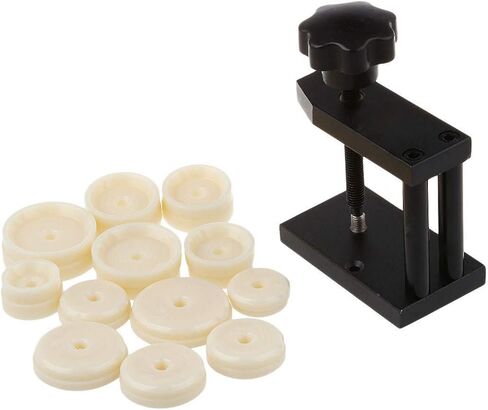 غطاء خلفي أمامي كريستالي للساعة، أداة إصلاح الضغط لصانع الساعات مع 12 قالب (لون عشوائي) in Kuwait