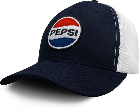 Tee Luv Pepsi Mesh Back Hat - Pepsi Soda Logo Baseball Cap (Navy and White) in Saudi Arabia