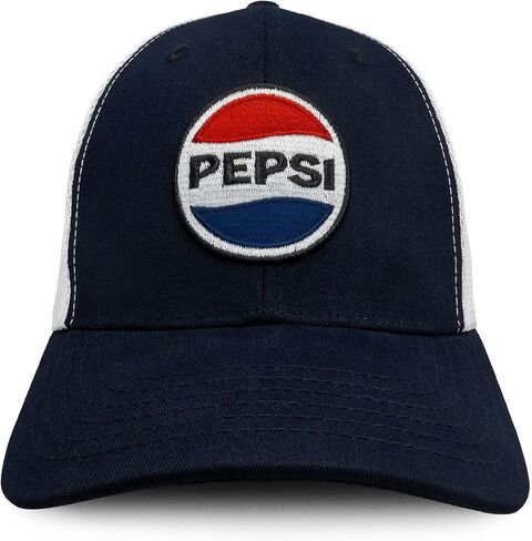 Tee Luv Pepsi Mesh Back Hat - Pepsi Soda Logo Baseball Cap (Navy and White) in Saudi Arabia