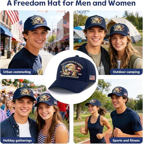 قبعة الولايات المتحدة الأمريكية للذكرى 250، قبعة طباعة النسور للذكرى السنوية الـ 250 للولايات المتحدة، قبعة بيسبول قابلة للتعديل للرجال والمحاربين القدامى in Kuwait