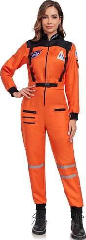 SIZGAROOT Astronaut Costumes Women Adult Halloween Womens Space Suit Astronaut Costume in Kuwait