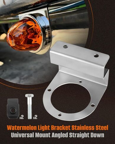Watermelon Light Bracket with Screws Fits for Semi-Trucks Trucks Pickup, 90 Degree Angled Clamp-On, Stainless Steel Universal Mount, Angled Straight Down in Saudi Arabia