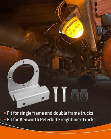 Watermelon Light Bracket with Screws Fits for Semi-Trucks Trucks Pickup, 90 Degree Angled Clamp-On, Stainless Steel Universal Mount, Angled Straight Down in Saudi Arabia