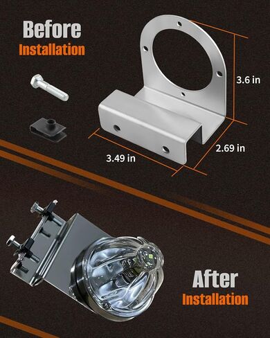 Watermelon Light Bracket with Screws Fits for Semi-Trucks Trucks Pickup, 90 Degree Angled Clamp-On, Stainless Steel Universal Mount, Angled Straight Down in Saudi Arabia
