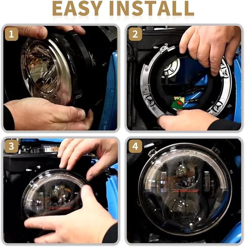 Headlight Mount Bracket Ring Replacement Set 4Pcs Compatible with Wrangler JK 2007-2018 in Saudi Arabia