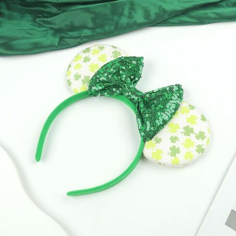 AIDVPOD عيد القديس باتريك ماوس آذان عقال الترتر القوس رباط شعر أخضر شامروك عصابة رأس للنساء الأيرلندية احتفالية حزب إكسسوارات الشعر in Kuwait