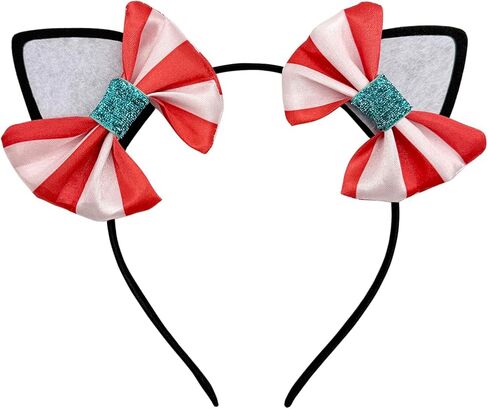 Cat Ears Headband Hair Bow Headwear Halloween Costume Accessory Birthday Party Decoration in Saudi Arabia