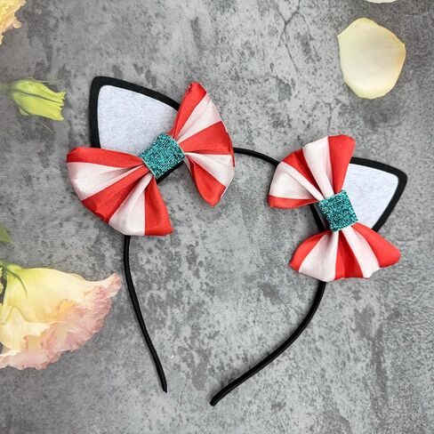 Cat Ears Headband Hair Bow Headwear Halloween Costume Accessory Birthday Party Decoration in Saudi Arabia