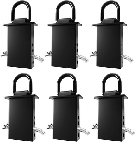 6 عبوات من الحلقات الثقيلة بجيب على شكل حرف D مقاس 1/2 بوصة، قوة كسر 12000 رطل مرساة قابلة للتعديل للشاحنات المسطحة ومقطورات المرافق | تعديل 4 فتحات in Kuwait