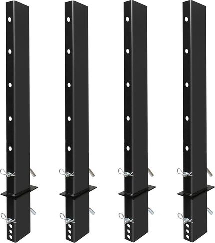 4 Pack Upgraded 30 inch Pipe Stake Black for Flatbed Trailer with 1/2 D Ring Welded, 30 inch Flatbed Trailer Stake Side Rail in Saudi Arabia