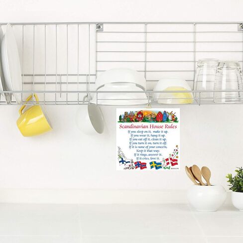 Essence of Europe Gifts Swedish Gift Wall Tile: Scandinavian House Rules in Saudi Arabia