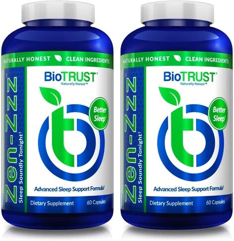 BioTRUST Zen-Zzz, Non-Habit-Forming Sleep Support Supplement — Melatonin, L-Theanine, Glycine, Magnesium, Lemon Balm, Passion Flower, Chamomile — 60 Capsules in Kuwait