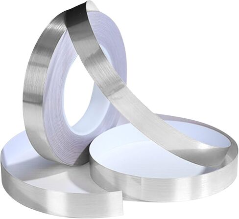Waterproof Peel and Stick Floor Tile Stickers - Self-Adhesive Foil Lines Floor Tiles Sealing Tape for Kitchen, Bathroom, Wall, Mirror & Cabinet Decor(Silver) in Saudi Arabia