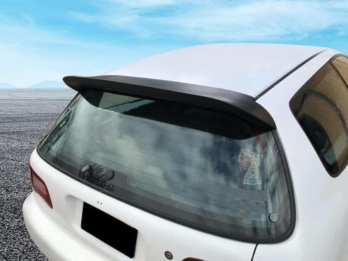 جناح سقف مطلي مسبقًا متوافق مع هوندا سيفيك 1992-1995، نمط منقار البط مطلي باللون الأسود غير اللامع ABS جناح سبويلر خلفي للرياح متوفر بواسطة IKON MOTORSPORTS، 1993 1994 in Kuwait