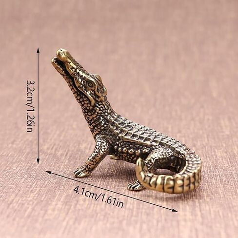 Brass Crocodile Desktop Statue House Sculptures Ornament Animal Figurines Ornaments Line Incense Burner for Office Home Decor Gift in Saudi Arabia