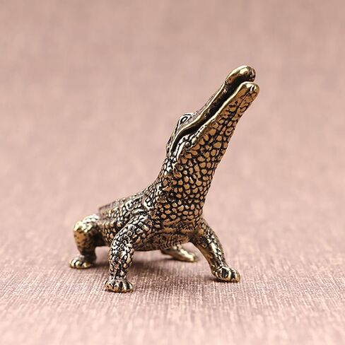 Brass Crocodile Desktop Statue House Sculptures Ornament Animal Figurines Ornaments Line Incense Burner for Office Home Decor Gift in Saudi Arabia