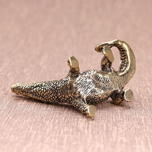 Brass Crocodile Desktop Statue House Sculptures Ornament Animal Figurines Ornaments Line Incense Burner for Office Home Decor Gift in Saudi Arabia