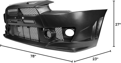 تحويل المصد الأمامي متوافق مع 2008-2015 MITSUBISHI LANCER، FQ Style PP Black Bumper Cover Conversion Bodykit من IKON MOTORSPORTS، 2009 2010 2011 2012 2013 2014 in Kuwait