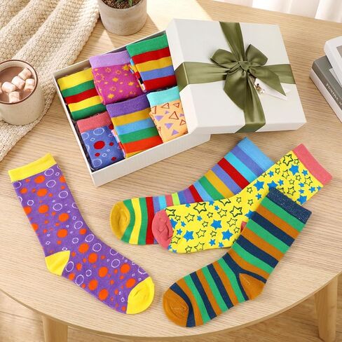 Janmercy 12 Pairs World Down Syndrome Awareness Socks Bulk Novelty Colorful Unmatched Unisex Crew Socks Crazy Cute Sock Gifts for Adults Charity Events Supplies in Saudi Arabia