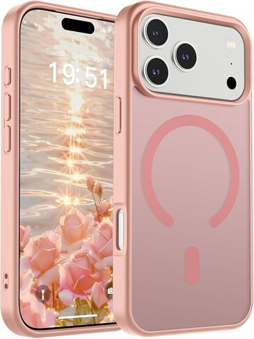 حافظة SUPFINE المغناطيسية لهاتف iPhone 13 Pro Max (متوافقة مع MagSafe) (حماية من السقوط من الدرجة العسكرية) نحيفة شفافة غير لامعة مقاومة للصدمات مع حافظة هاتف مضادة لبصمات الأصابع، ذهبي صحراوي in Kuwait