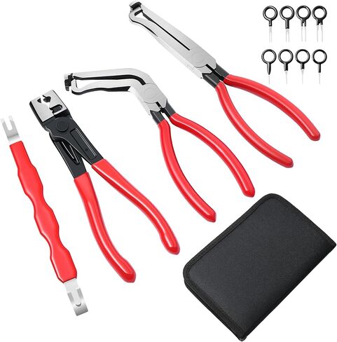 Electrical Disconnect Pliers for Cars,Electrical Connector Separator Tool and Auto Electrical Connector Disconnect Pliers, 5-Pcs with Gloves,Fuel Line Petrol Clip for Fuel Line,Wiring,Sensors & Coils in Saudi Arabia