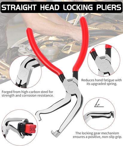 Electrical Disconnect Pliers for Cars,Electrical Connector Separator Tool and Auto Electrical Connector Disconnect Pliers, 5-Pcs with Gloves,Fuel Line Petrol Clip for Fuel Line,Wiring,Sensors & Coils in Saudi Arabia