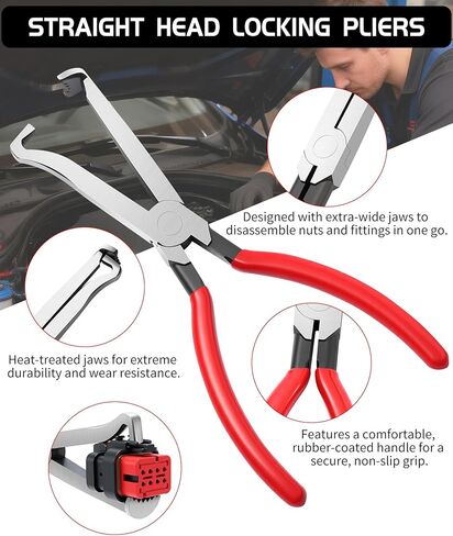 Electrical Disconnect Pliers for Cars,Electrical Connector Separator Tool and Auto Electrical Connector Disconnect Pliers, 5-Pcs with Gloves,Fuel Line Petrol Clip for Fuel Line,Wiring,Sensors & Coils in Saudi Arabia