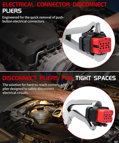 Electrical Disconnect Pliers for Cars,Electrical Connector Separator Tool and Auto Electrical Connector Disconnect Pliers, 5-Pcs with Gloves,Fuel Line Petrol Clip for Fuel Line,Wiring,Sensors & Coils in Saudi Arabia