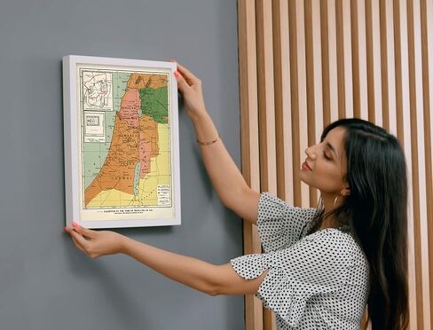 ملصق فني جداري لخريطة فلسطين في زمن يسوع - ملصق خريطة مخطط زمني للكتاب المقدس / ديكور حائط لخرائط الكتاب المقدس / فن حائط خريطة عتيقة - فهرس كتابي على خريطة فلسطين - فن جداري لخريطة دراسة الكتاب المقدس (24 × 36) in Kuwait