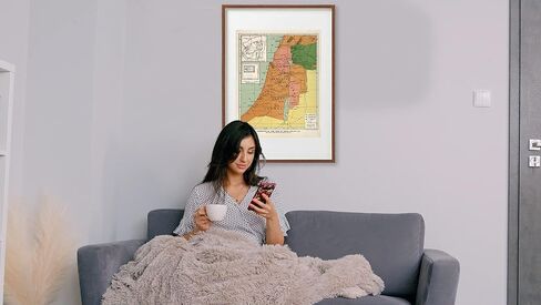 ملصق فني جداري لخريطة فلسطين في زمن يسوع - ملصق خريطة مخطط زمني للكتاب المقدس / ديكور حائط لخرائط الكتاب المقدس / فن حائط خريطة عتيقة - فهرس كتابي على خريطة فلسطين - فن جداري لخريطة دراسة الكتاب المقدس (24 × 36) in Kuwait