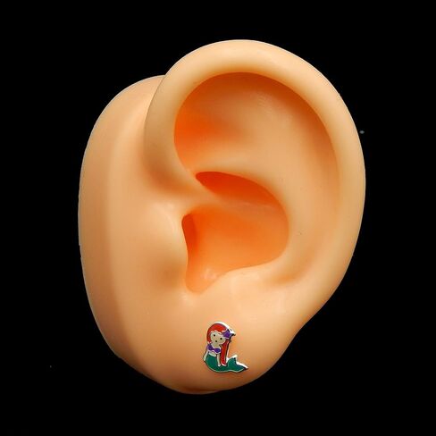 ICYROSE 925 Sterling Silver red hair mermaid Stud Earrings Hypoallergenic, lead & nickel free in Saudi Arabia