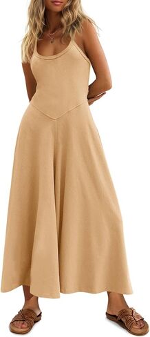 Cicy Bell Womens Casual Wide Leg Jumpsuits Summer Spaghetti Strap Sleeveless Cut Out Loose Long Pant Rompers with Pockets in Saudi Arabia