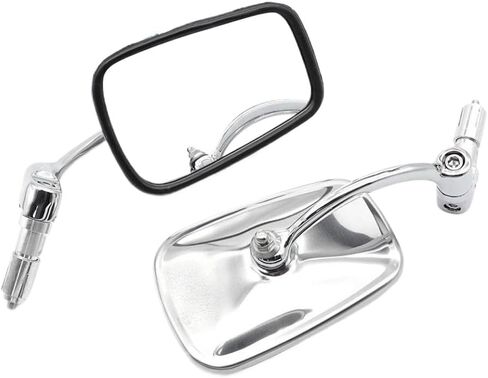 دراجة نارية مرآة 7/8 بوصة 22 مللي متر المقود بار نهاية مربع مرآة الرؤية الخلفية الجانبية متوافق مع المروحية مقهى المتسابق المدرسة القديمة بوبر in Kuwait