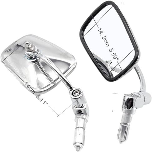 دراجة نارية مرآة 7/8 بوصة 22 مللي متر المقود بار نهاية مربع مرآة الرؤية الخلفية الجانبية متوافق مع المروحية مقهى المتسابق المدرسة القديمة بوبر in Kuwait