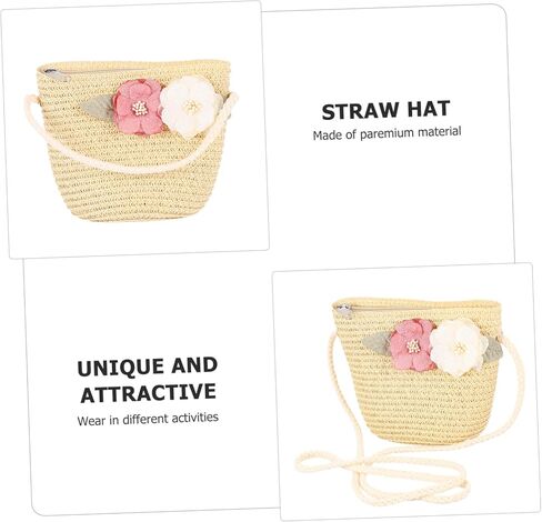 LIFKOME Girls Summer Hat Bag 1 Set Boys and Girls Sunshade Sun Block Children's Outdoor Easy to Carry Beige in Saudi Arabia