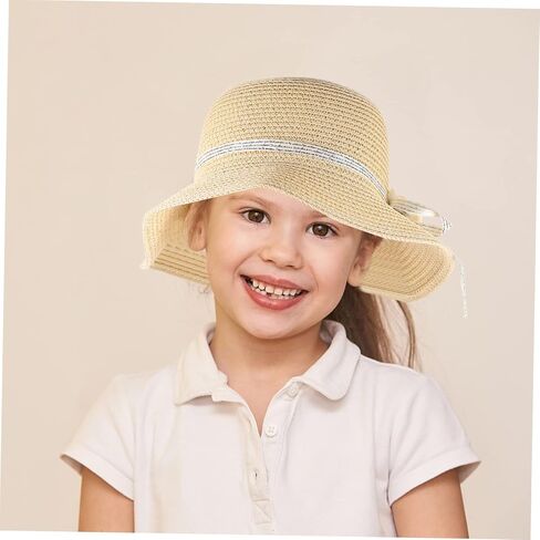 LIFKOME Girls Summer Hat Bag 1 Set Boys and Girls Sunshade Sun Block Children's Outdoor Easy to Carry Beige in Saudi Arabia