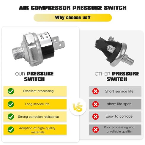 New Air Pressure Switch 90-120 PSI Pressure Switch 1/8"-27 NPT 24V 12V Pressure Switch Air Compressor Pressure Switch 120PSI Pressure Controller 90PSI Low Pressure Switch in Saudi Arabia