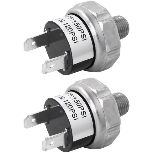 New Air Pressure Switch 120-150 PSI 1/8"-27 NPT DC 24V 12V Air Compressor Pressure Switch 120PSI 150PSI AC 120V in Saudi Arabia