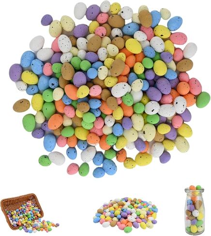 100 قطعة من بيض عيد الفصح الرغوي الصغير - بيض الطيور الاصطناعية المرقطة بألوان الباستيل لحشو سلة عيد الفصح، ديكور حفلات الربيع، الحرف اليدوية، إكليل الزهور وديكورات الطاولة المركزية in Kuwait