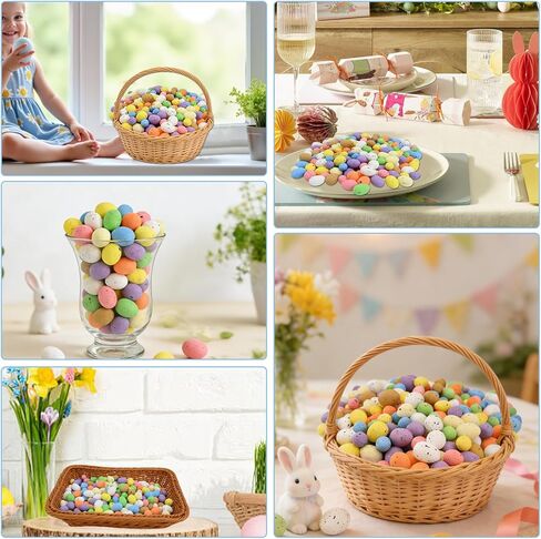 100 قطعة من بيض عيد الفصح الرغوي الصغير - بيض الطيور الاصطناعية المرقطة بألوان الباستيل لحشو سلة عيد الفصح، ديكور حفلات الربيع، الحرف اليدوية، إكليل الزهور وديكورات الطاولة المركزية in Kuwait