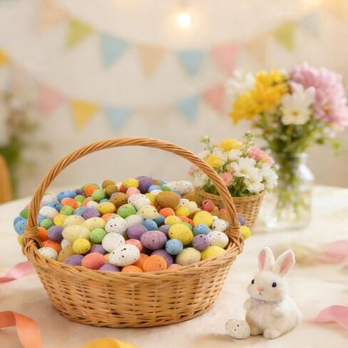 100 قطعة من بيض عيد الفصح الرغوي الصغير - بيض الطيور الاصطناعية المرقطة بألوان الباستيل لحشو سلة عيد الفصح، ديكور حفلات الربيع، الحرف اليدوية، إكليل الزهور وديكورات الطاولة المركزية in Kuwait